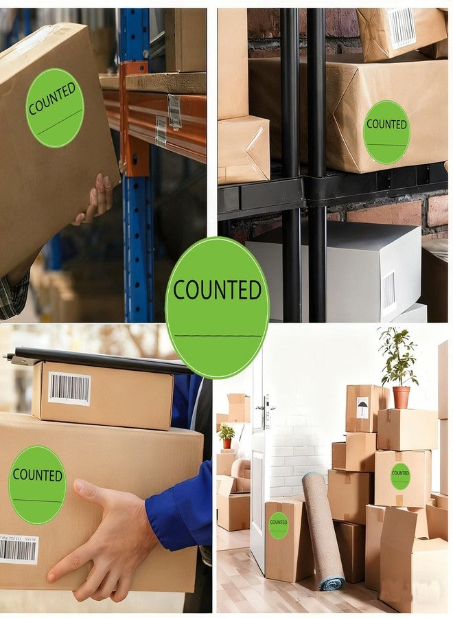wootile Counted Stickers 2 Inch Counted Inventory Control Labels 500 Pcs Counted Shipping Labels Round Circle Counted Stickers for Round Adhesive Writable Inventory Control Shipping and Inventory (Green) - Image 3